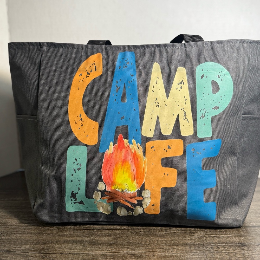 Colorful Camp Life Tote Bag